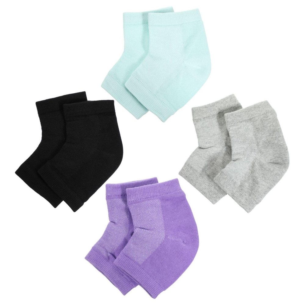 HAKIDZEL 4pairs Cracking Heel Socks Moisturizing Gel Socks Open Toe Comfortable Elastic for Men Women Toeless Design Foot Care Washable Reusable
