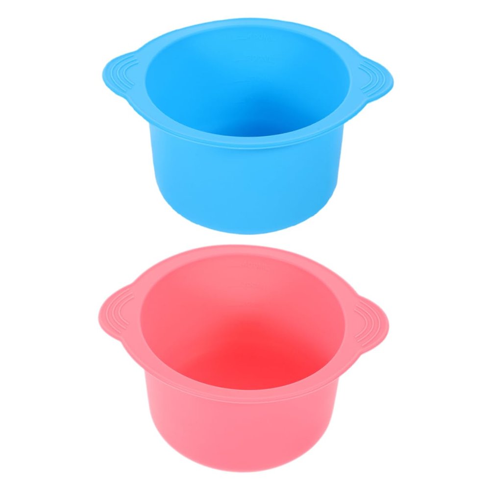 Happyyami 2pcs Silicone Wax Pot Liner Non-stick Wax Melt Warmer Replacement for Hair Removal Easy Demolding Quick Cleaning and Beauty Mixing Bowl