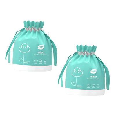 PartyKindom 2rolls Cotton Towels of Disposable Face Wipes Cleansing Towelettes Makeup Remover Per