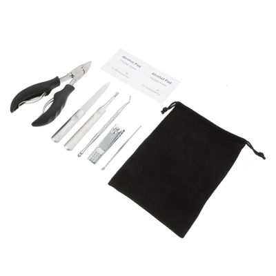 PartyKindom 7pcs Nail Clipper Nail Scissors for Fingernails Toenails Grooming Kit Manicure Trimmer Stainless Steel Portable Case