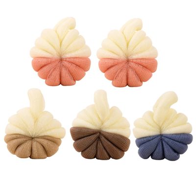 VICASKY 5pcs Bathroom Supplies Shower Ball Sponge Mesh Pouf for Exfoliating Bath Balls
