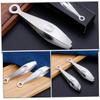 Happyyami 2pcs Convenient Metal Clip Tweezers Set Versatile Food Tweezers for Hair Removal Chicken and Cooking User-friendly Design Comfortable Grip for Easy view 4