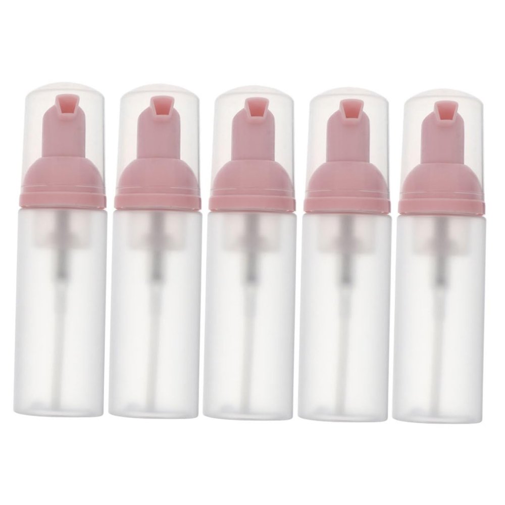 PartyKindom 5PCS Small Mousse Foaming Bottle Set Electroplated Frosted Bubble Dispenser for Hand Soap and Shampoo for Travel and Home Use