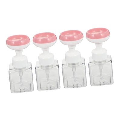 Beaupretty 4pcs Pet Material Travel Foaming Bottle Flower Shower Gel Sub Bottle Reusable Sub for Household Travel Hand Soap for Close Friends Families