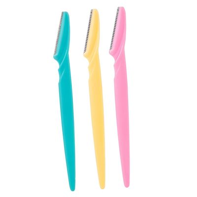 Happyyami 24pcs Eyebrow Trimmer Stainless Steel Facial for Precise Grooming Lightweight Design Random Colors for Travel and Everyday Use