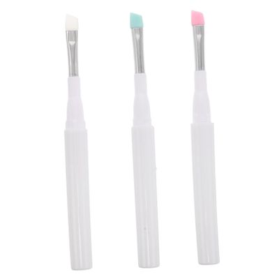 NOLITOY 3pcs Silicone Makeup Applicator Brush with Dust Cap Soft for Eyeshadow Eyebrow and Eyelash Separation Compact and Reusable Beauty Tools