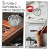 HAPINARY 2pcs Men's Shaving Bowl Stainless Steel Shaving Soap Mug Travel Cream Dish Modern Classic Design view 3