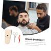 PartyKindom 3sets Stainless Steel Beard Scissors Nose Hair Trimmer Convenient Grooming Kit for Facial Hair Includes Pu Bag for Easy Storage view 2