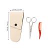 PartyKindom 3sets Stainless Steel Beard Scissors Nose Hair Trimmer Convenient Grooming Kit for Facial Hair Includes Pu Bag for Easy Storage view 4