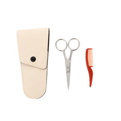PartyKindom Men Beard Scissors Set Stainless Steel Eyebrow Scissors for Hair Trimmer Mustache