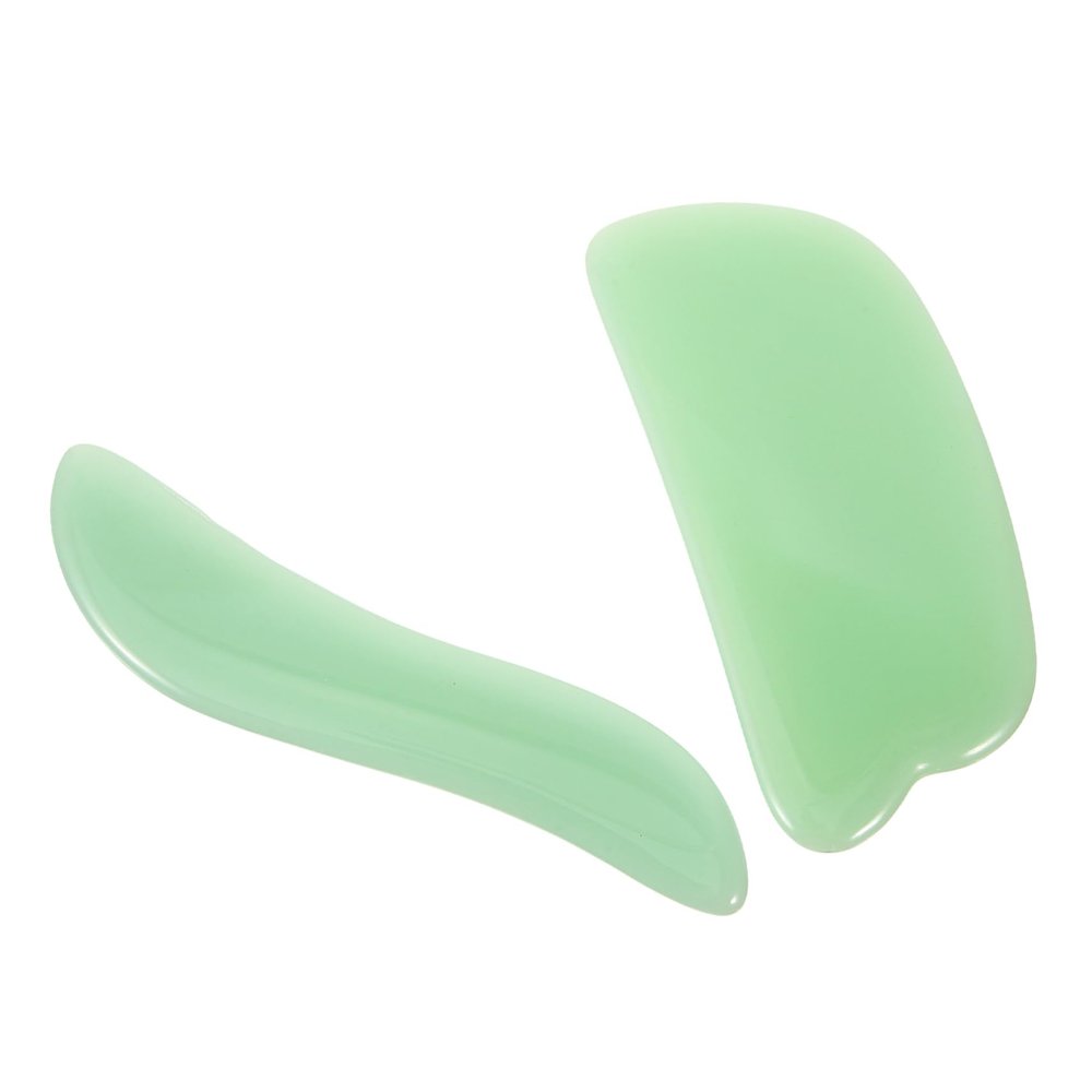 EXHUMKY 2pcs Guasha Massage Board for Face Body Jade Scraper Facial Roller for Circulation Fatigue Relief for Friends Family
