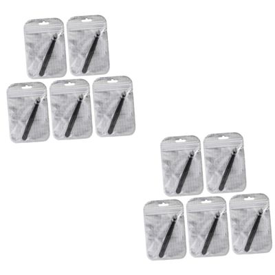 PartyKindom 10 Pcs Ergonomic Handle Eyebrow Tweezers Clip Eyebrow Makeup Tool Stainless Steel for Men Women for Travel