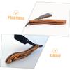 PACKOVE 3pcs Folding for Men Women Portable Manual Shaver Wooden Handle Versatile Grooming Tool for Beard Trimming Shaving Sturdy Stainless Steel Design view 4