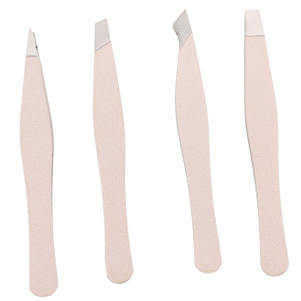 TOGEVAL 4pcs Advanced Material Eyebrow Clamp Brow Tweezer Set Makeup Tools Lightweight Portable Unisex Brow Shaper
