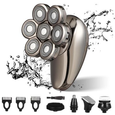 CTIRCHIU Electric Shaver Razor with Multiple Replaceable Heads Portable Bald Head Trimmer for Men Lightweight Hair Clipper Versatile Grooming Tool for Facial Hair Removal