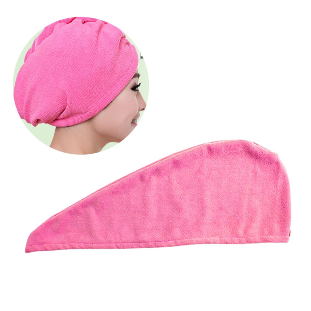 Beaupretty Microfiber Hair Drying Cap 60x25cm Super Absorbent Fast Drying Towel for Long Hair Button