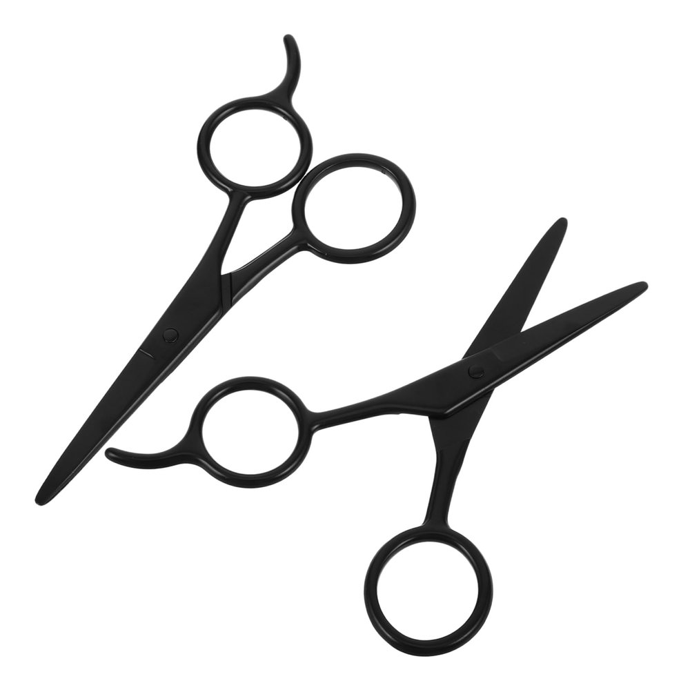 HAPINARY 2pcs Stainless Steel Grooming Scissors Men Beard and Eyebrow Trimmers Lightweight Hair Cutting Tools for Home and Salon Use Travel-friendly Design
