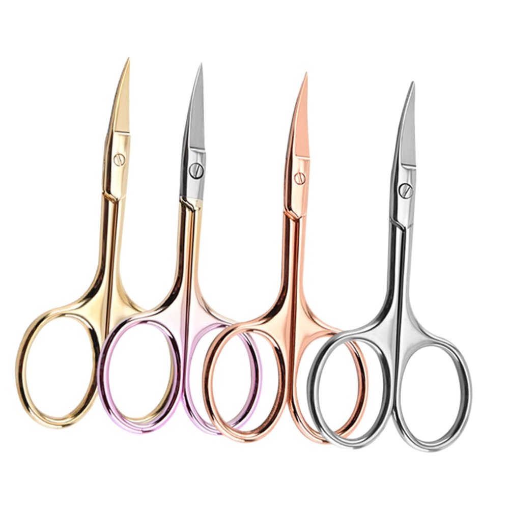 SAFIGLE 4pcs Scissors for Men Barber Shop Stainless Steel Nose Hair Scissors Precision Trimming Home Diy Kit Random