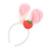 NOLITOY 1pc Cartoon Strawberry Bunny Ear Headband for Makeup and Face Washing Cute Ear Hair Hoop for Photography Adorable Hair Clasp Decoration for Parties and view 1