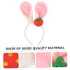 NOLITOY 1pc Cartoon Strawberry Bunny Ear Headband for Makeup and Face Washing Cute Ear Hair Hoop for Photography Adorable Hair Clasp Decoration for Parties and view 4