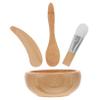 Happyyami Diy Facial Mask Bowl Set with Mixing Spatula and Brush Wooden Skincare Tool Kit for Preparation Friends and Family view 1