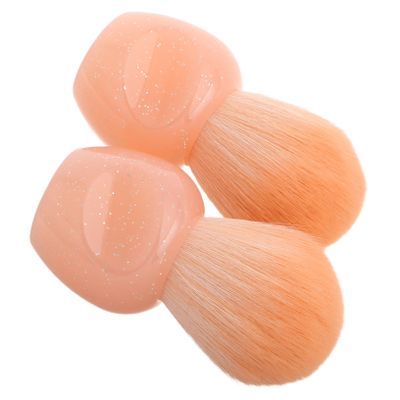 FRCOLOR 2pcs Mini Makeup Brush for Face Powder Blush Nails Dust Collector Travel Brush for Eyeshadow