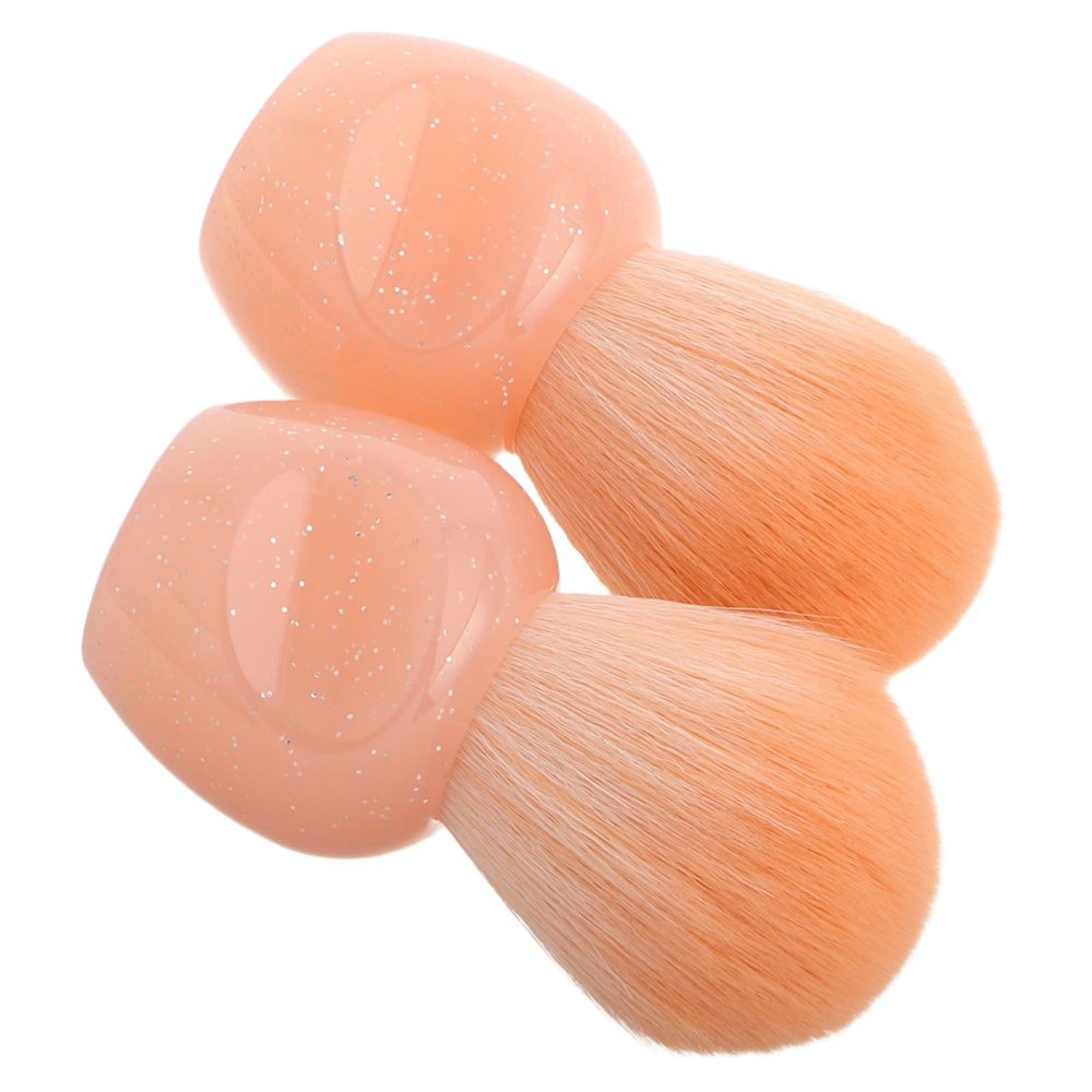 FRCOLOR 2pcs Mini Makeup Brush for Face Powder Blush Nails Dust Collector Travel Brush for Eyeshadow