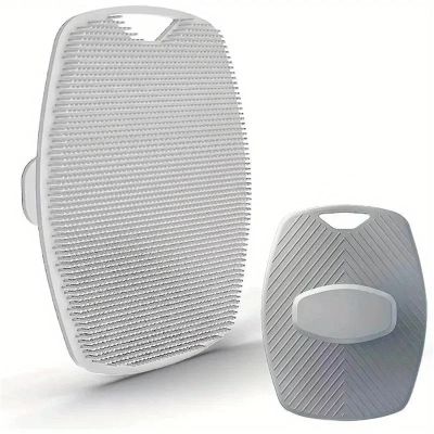 1pc Soft Silicone Exfoliating Brush Cleanser Manual Body Cleansing Body Care Scrubber Shower Gentle Massage Silicone Bath(Gray)
