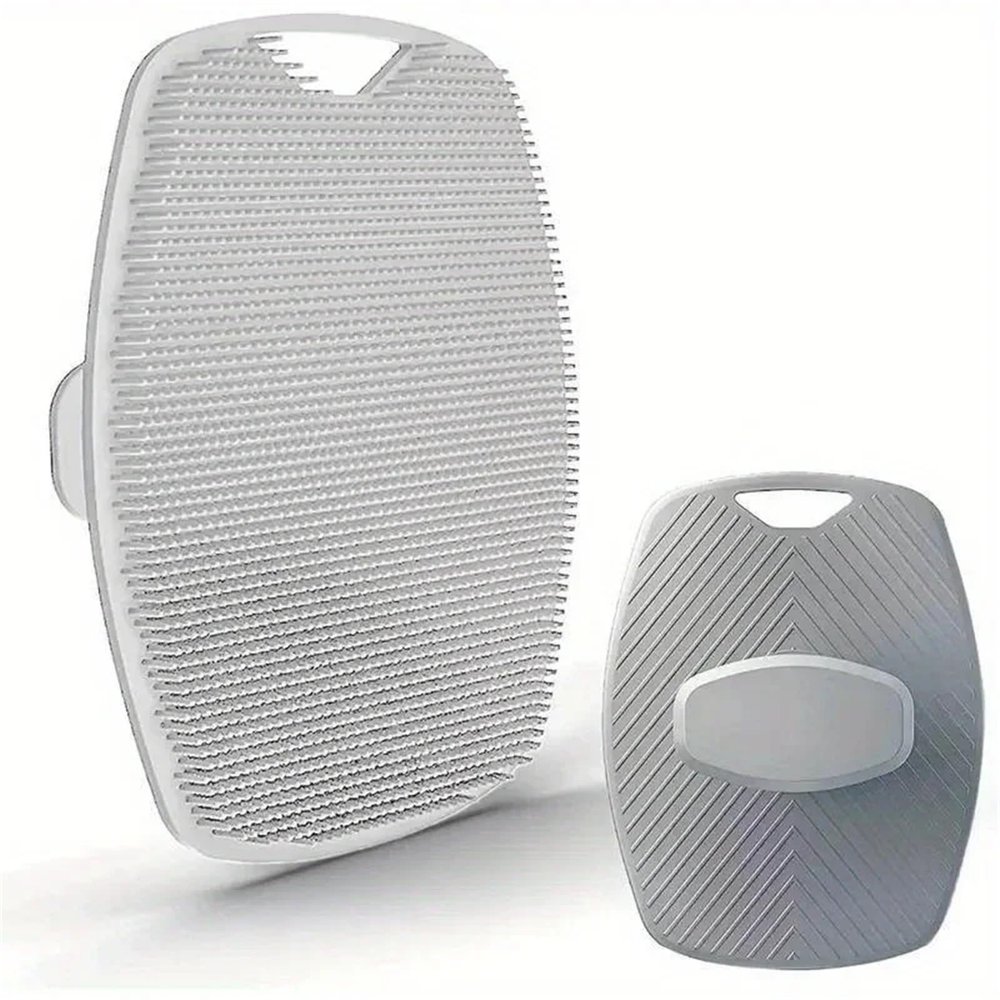 1pc Soft Silicone Exfoliating Brush Cleanser Manual Body Cleansing Body Care Scrubber Shower Gentle Massage Silicone Bath(Gray)