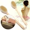 2Pc Wooden Detachable Long Handle Shower Body Brush Bathroom Wash Brushes Bathing Massager Back Exfoliating Brush Bath Tools view 2