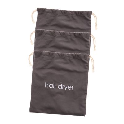 ARTSEWPLY 3pcs Hair Dryer Travel Case Drawstring Storage Bag for Makeup Tools Straightener Pouch Spacious Container for Bathroom and Travel Use Convenient and Easy Use Design Light Grey