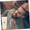 PartyKindom 2sets Stainless Steel Beard Scissors Kit Comb and Storage Bag for Precise Nose Hair and Beard Grooming for Men Facial Hair Care view 3