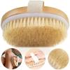 1pcs Exfoliating Wooden Body Massage Shower Brush Natural Bristle Bath Brush Soft Woman Man Care Wet Dry Body Brush view 4