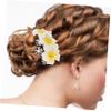 AUTSUPPL 4pcs Hawaiian Plumeria Flower Hair Combs for Women Lightweight Decorative Hairpins for Girls Brides Sturdy Easy to Use Side Barrettes for Various Occasions view 2
