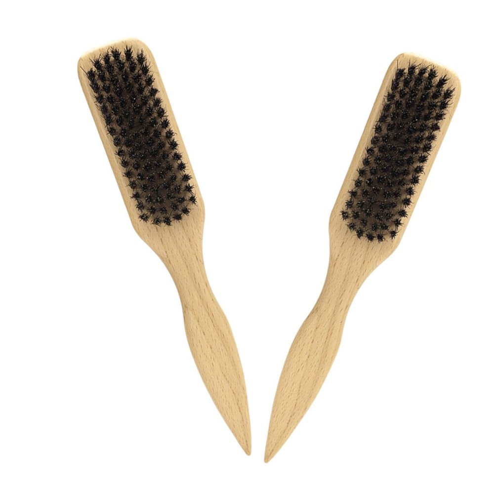 CTIRCHIU 2pcs Gentle Boar Bristle Beard Brush for Men Soft Grooming Brush for Home and Travel Lightweight Portable and Skin-friendly Beard Care Tool
