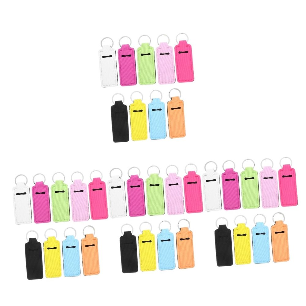 Baluue 36pcs Lipstick Protective Keychains Lipstick Holders for Storage for Makeup Lovers Convenient Key Ring Attachments for Home Go