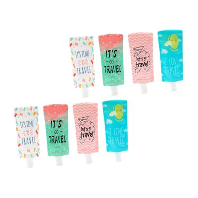 8 Pack Foldable Refillable Travel Lotion Bags 100ml Plastic