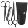 VICASKY 3sets Stainless Steel Trimming Scissors and Beard Shears Kit for Men Includes Comb and Storage Bag for Home Grooming and Barbershop Use view 4
