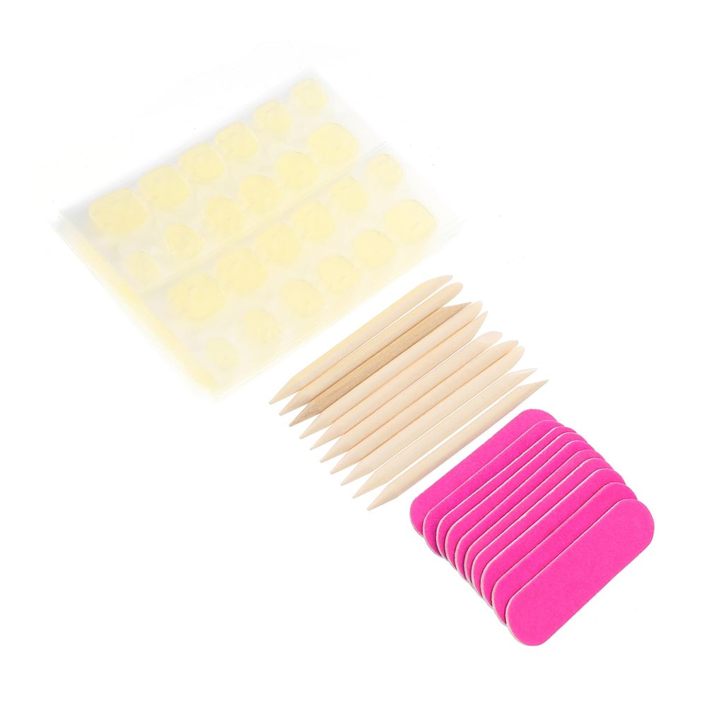 40Pcs False Nail Accessories Kit with Nail File and Wood Sticks
