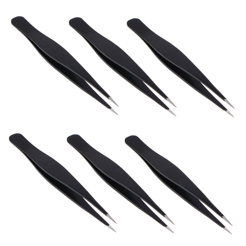 TOGEVAL 18pcs Stainless Steel Makeup Tweezers for Eyelash and Eyebrow Grooming Lightweight Beauty Tool for Easy False Lash Application and Removal