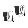 VICASKY 2sets Stainless Steel Beard Grooming Kit with Trimming Scissors and Comb Men Beard Care for Home and Barbershop Use view 1