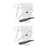 VICASKY 8pcs Beard Scissors Set Stainless Scissors for Grooming Includes Nose Hair Trimmer Round Pointed White Leather Pouch Small Comb view 1