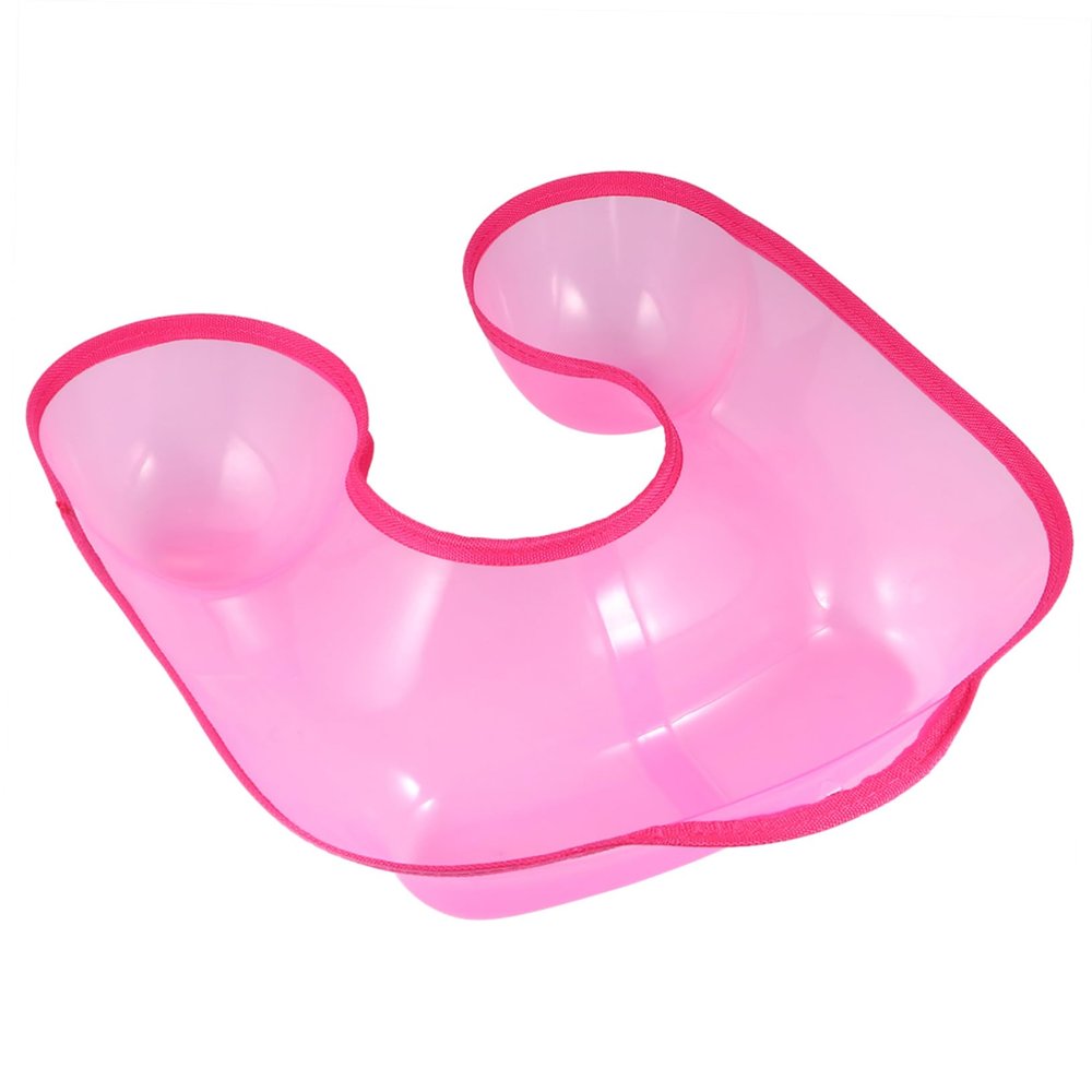 Beaupretty Neck Tray for Hairdressing Hair Styling and Perming Salon Hair Washing Tray for Dyeing Durable Plastic with Smooth Surface Easy Clean Pink Color