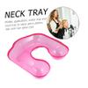 Beaupretty Neck Tray for Hairdressing Hair Styling and Perming Salon Hair Washing Tray for Dyeing Durable Plastic with Smooth Surface Easy Clean Pink Color view 2