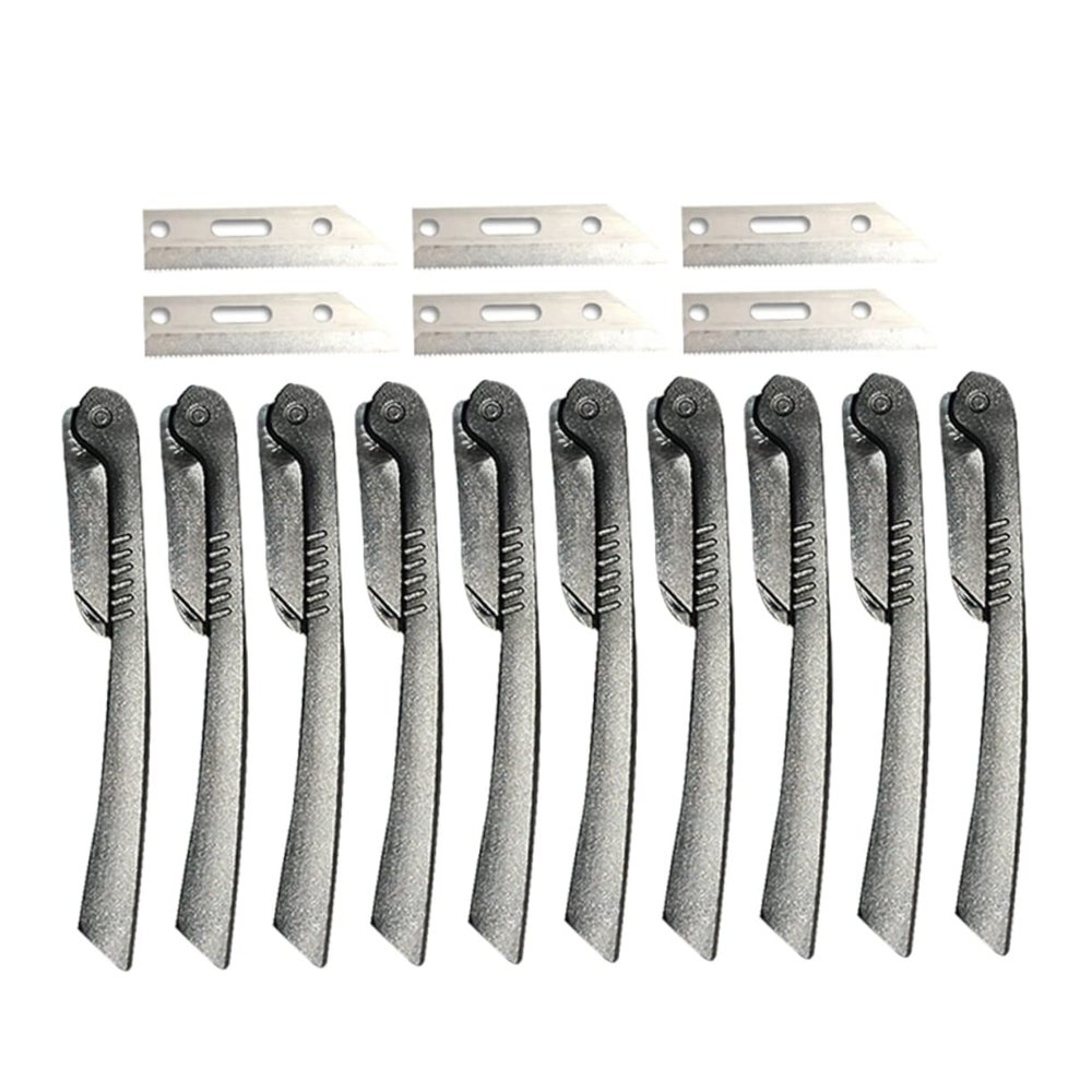 Beaupretty Portable Eyebrow Shaper Tool Kit 10pcs Foldable Razor 6 Replaceable Blades for Travel Home Use