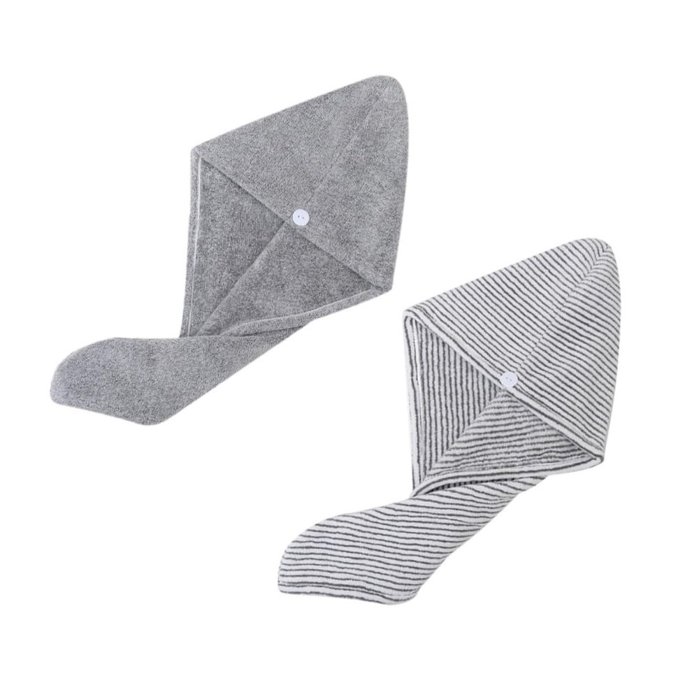 VICASKY 2pcs Hair Drying Cap Absorbent Satin Caps Bonnet for Hair Soft Towel Home Care Dry Hat