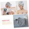 VICASKY 2pcs Hair Drying Cap Absorbent Satin Caps Bonnet for Hair Soft Towel Home Care Dry Hat view 4