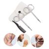 PartyKindom 8pcs Beard Scissors Set Stainless Scissors Nose Hair Trimmer Small Comb and White Leather Case for Men Grooming and Facial Hair Care view 3