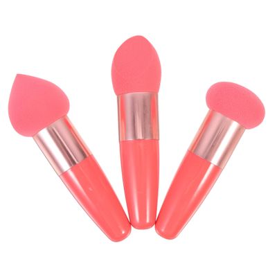 ASAKKURA 3Pcs Makeup Sponge Pens Set Heart-Shaped Portable Beauty Tools Includes Slanted Tip and Round Tip Applicators for Cosmetic Application