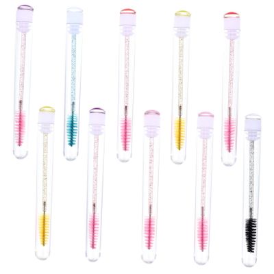 VICASKY 10pcs Eyelash Brush Tube Random Pattern Lightweight Applicator for Mascara Eyebrow Spiral for Lashes Design for Easy Use